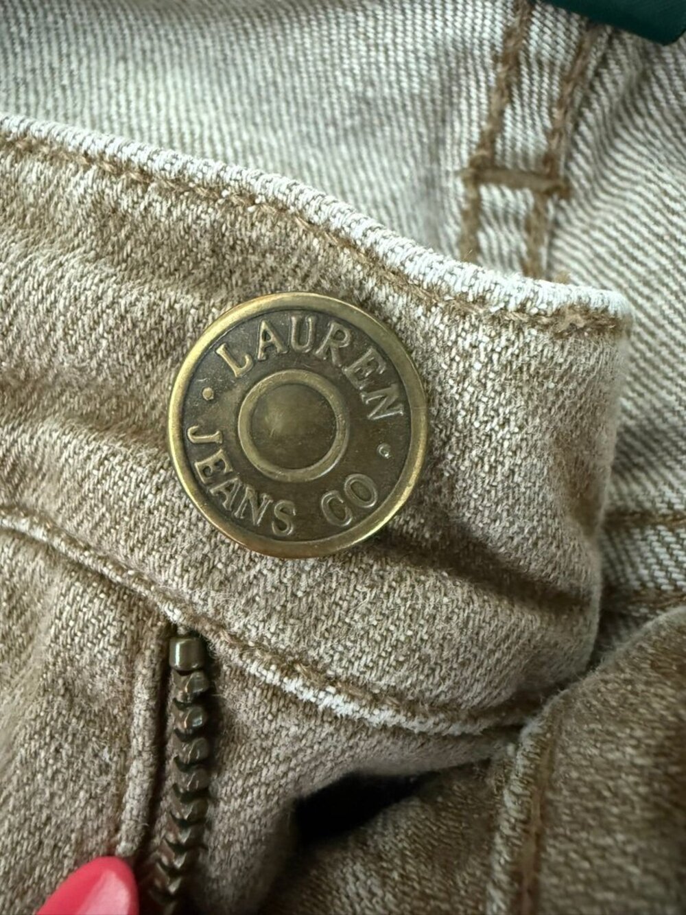 Lauren Ralph Lauren Khaki Straight Leg Jeans Size 12 - Picture 7 of 7
